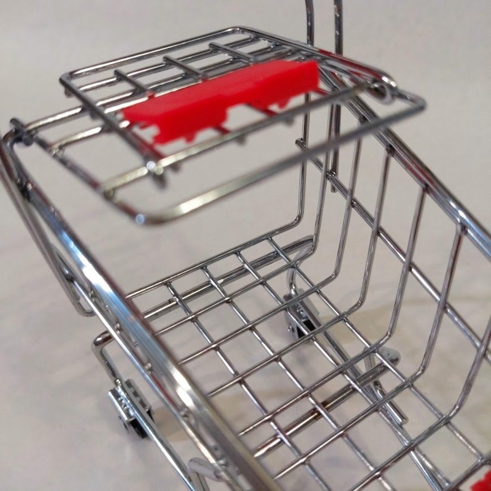 Replica Target Mini Shopping Cart Desk Top Toy Barbie Dolls Size Bulseye Logo - Picture 10 of 11